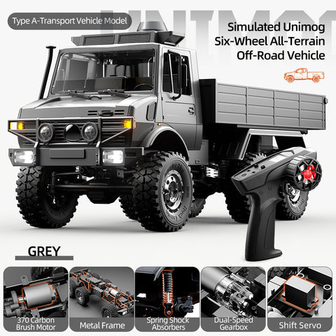 JJRC C8823 1/18 Unimog 6WD RC Car - Off-Road Rescue & Cargo Transport Truck