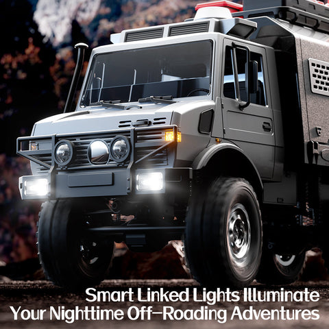 JJRC C8823C 1/18 6x6 RC Rock Crawler – 2.4GHz Unimog Off-Road Truck with 2-Speed Transmission & Waterproof ESC