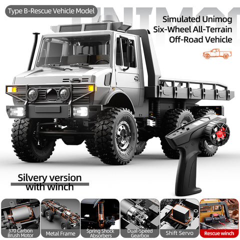 JJRC C8823 1/18 Unimog 6WD RC Car - Off-Road Rescue & Cargo Transport Truck