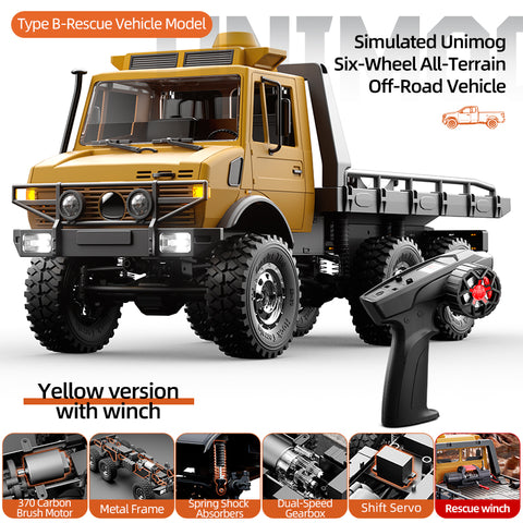 JJRC C8823 1/18 Unimog 6WD RC Car - Off-Road Rescue & Cargo Transport Truck