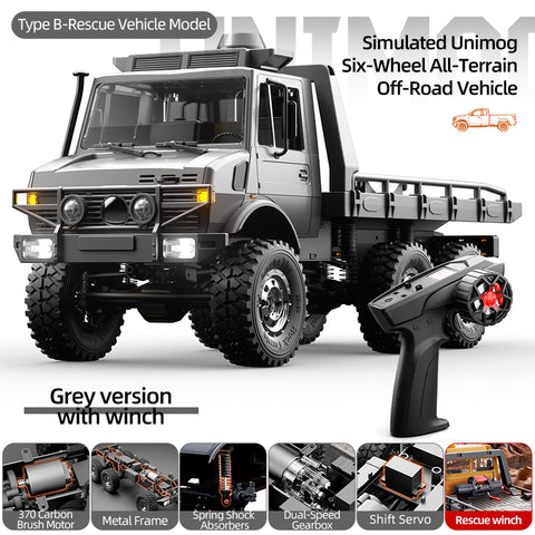 JJRC C8823 1/18 Unimog 6WD RC Car - Off-Road Rescue & Cargo Transport Truck