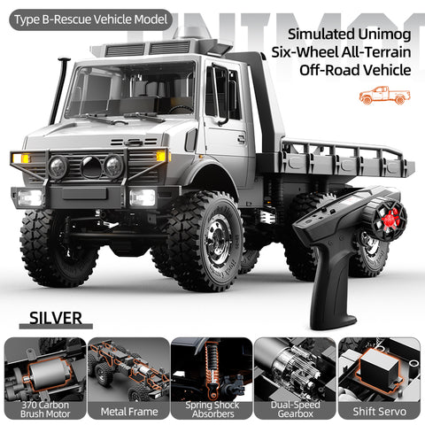 JJRC C8823 1/18 Unimog 6WD RC Car - Off-Road Rescue & Cargo Transport Truck