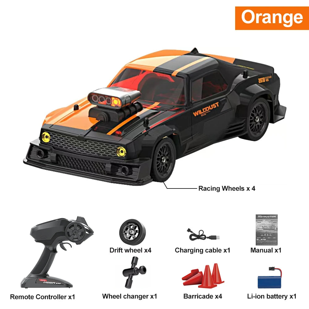 KAMTOM DC163A 1/16 4WD Drift RC Car, 50 km/h, Esp Gyro, LED -Leuchten