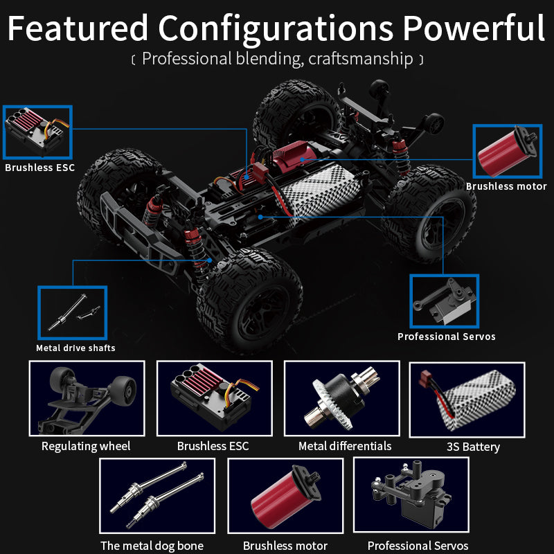 KFPLAN KF10 1/10 RC RC CAR-50 km / h, 4WD, performances à grande vitesse