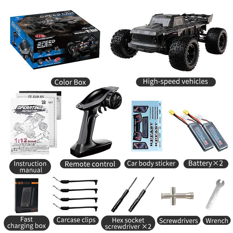 KFPLAN KF16 RTR 1/12 4WD Brushless RC Off-Road Truck – 60km/h, Metal Chassis, Oil-Filled Shocks, LED Lights