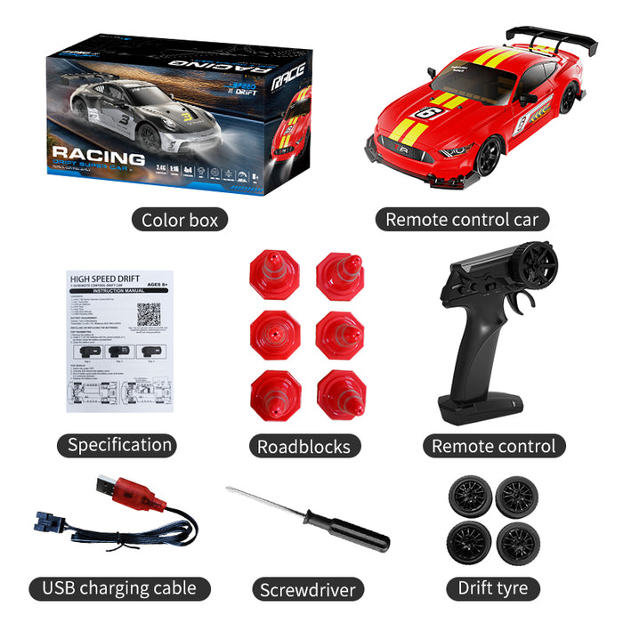KFPLAN KF28 1/16 SCALE 4WD Drift Car me guaskë PVC me tension të lartë dhe bateri 800mAh