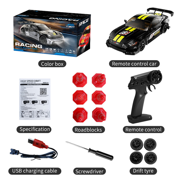 KFPLAN KF28 1/16 SCALE 4WD Drift Car me guaskë PVC me tension të lartë dhe bateri 800mAh