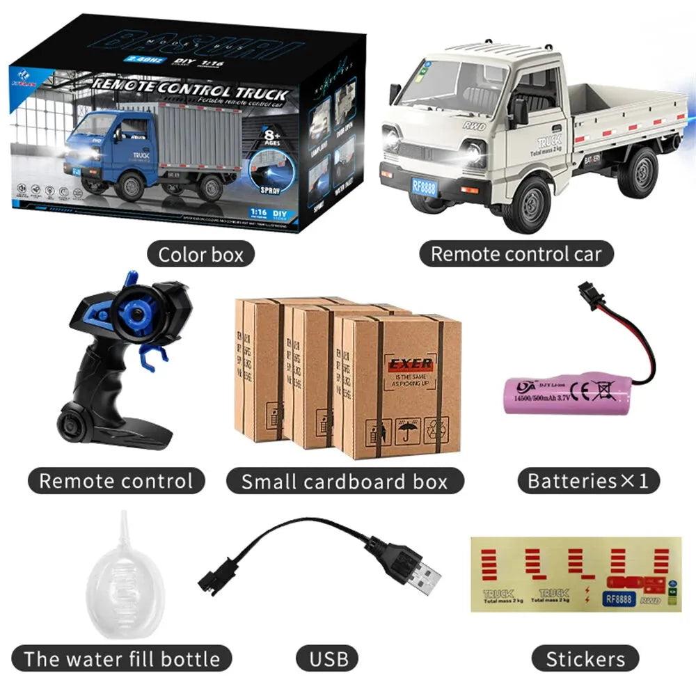 KFPLAN KF21 1/16 2.4G 2WD RC Van with LED & Spray – RTR Toy for Kids