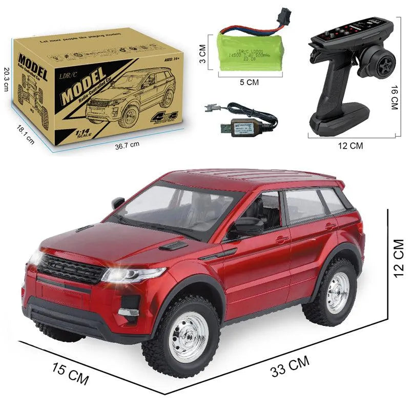 LDRC 1299 RTR 1/14 2.4G 4WD RC Car Off-Road Climbing Truck LED Light Full Proportional Vehicles - Makerfire