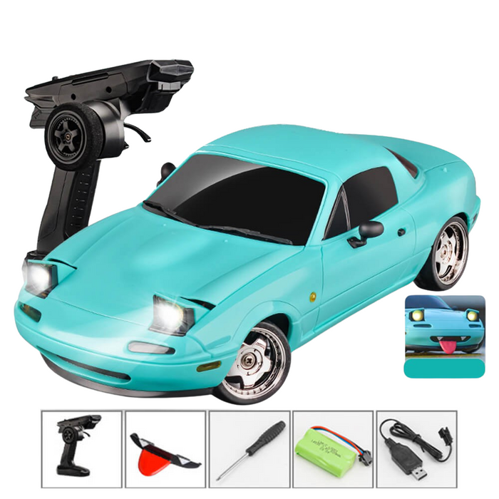 LDRC 1804 RC Drift Car RTR  Gyro Version 1/18 Scale For Mazda MX-5 2.4G RWD LED Lights Alloy Body