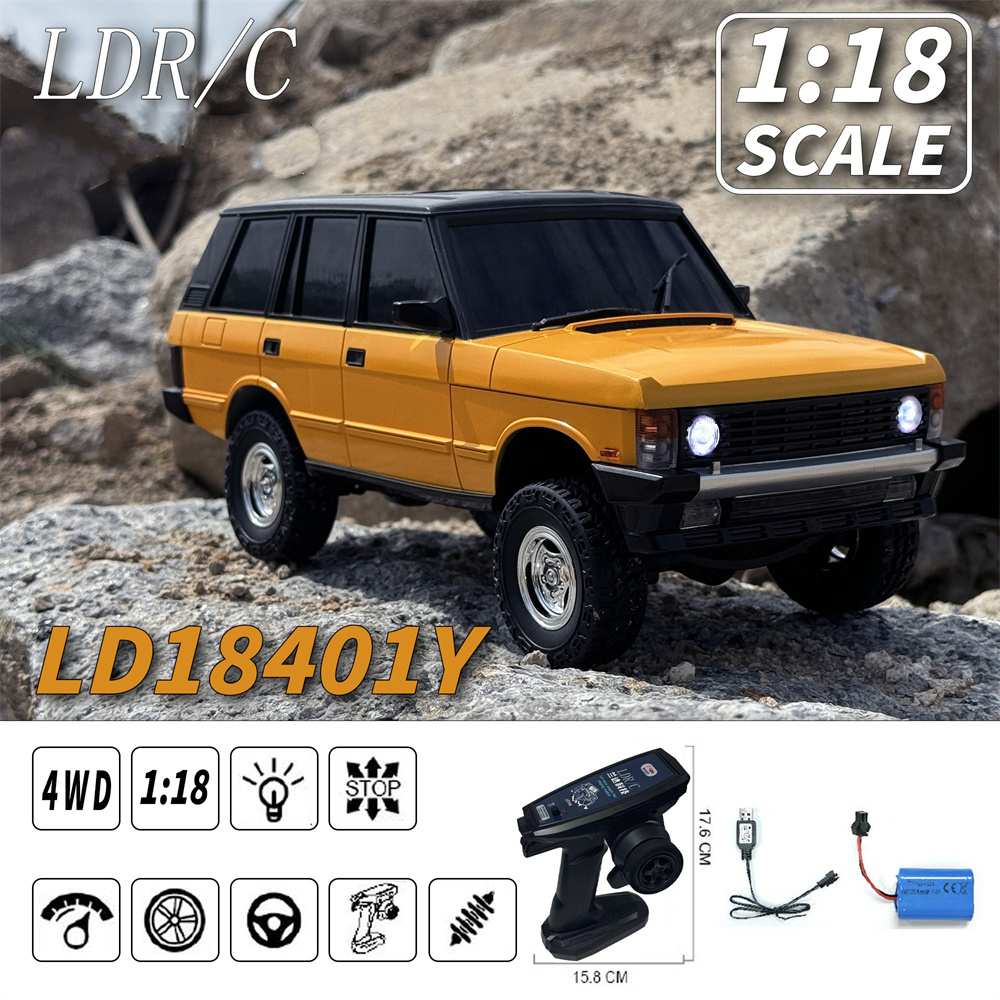 LDRC 18401 1/18 4WD Rock Crawler RC Car - RTR, LED, Full Proportional Upgraded Diving Version