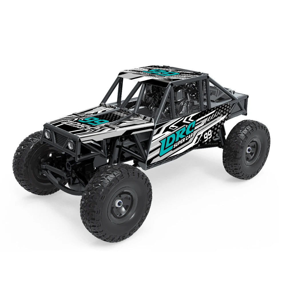 LDRC 18499 1/18 RTR 4WD 10 km/h RC Rock Crawler - Pipe Rack, LED Lights, Straight Axle, Full Proportional