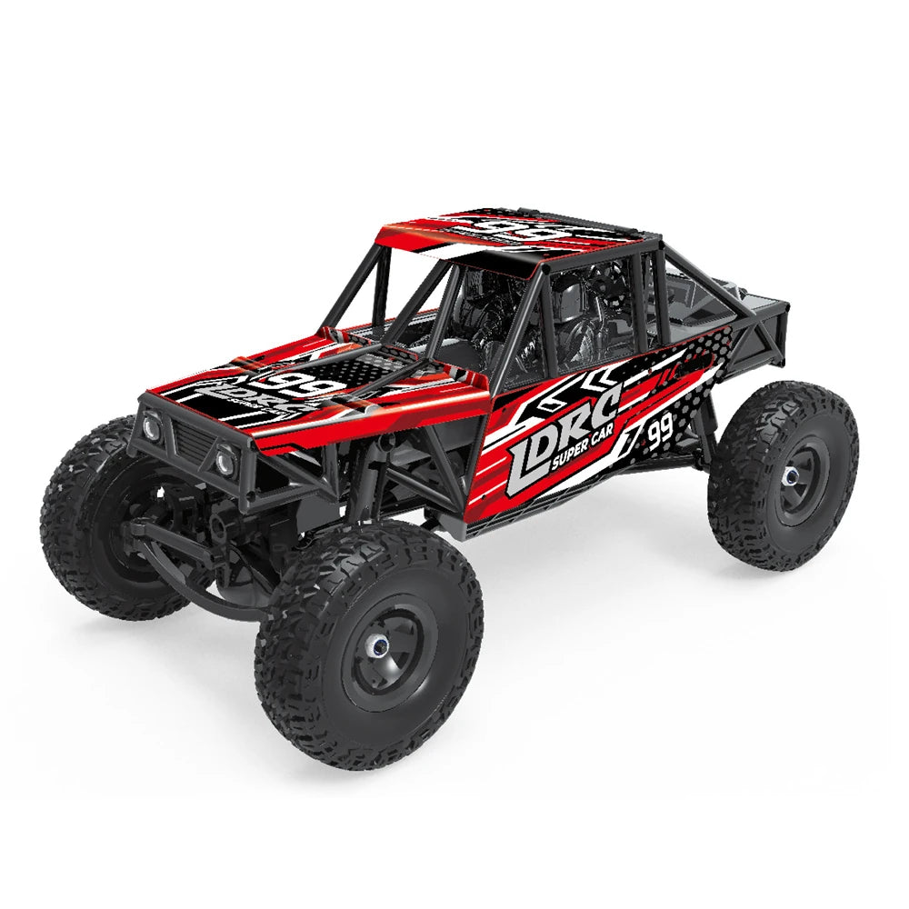 LDRC 18499 1/18 RTR 4WD 10 km/h RC Rock Crawler - Pipe Rack, LED Lights, Straight Axle, Full Proportional