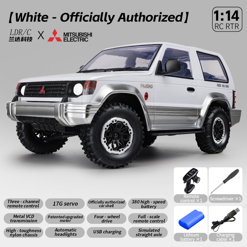 LDRC LD1297S 1/14 Mitsubishi Pajero Licensed RC Car – 2-Speed Gearbox, 4WD Off-Road SUV, 380 Motor, 15km/h, 7.4V 1500mAh Battery
