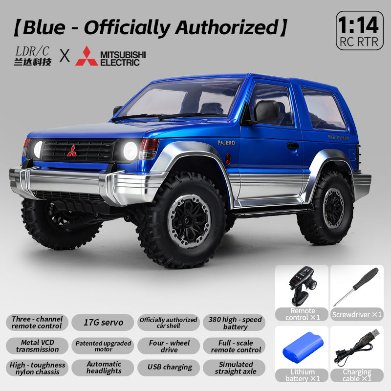 LDRC LD1297S 1/14 Mitsubishi Pajero Licensed RC Car – 2-Speed Gearbox, 4WD Off-Road SUV, 380 Motor, 15km/h, 7.4V 1500mAh Battery