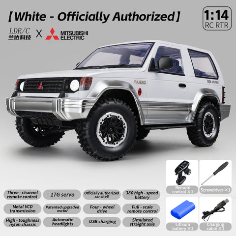 LDRC LD1297S 1/14 Mitsubishi Pajero Licensed RC Car – 2-Speed Gearbox, 4WD Off-Road SUV, 380 Motor, 15km/h, 7.4V 1500mAh Battery