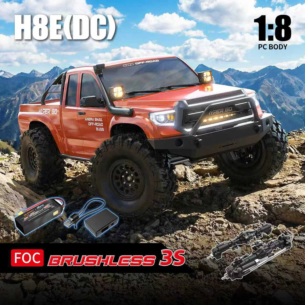 With Battery & Charger MJX H8E 8CH Off-Road 1/8 Scale 25 km/h 4WD Brushless RC Rock Crawler with Dual Diff Locks