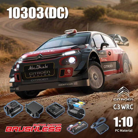 MJX Hyper Go 10303 Citroen C3 WRC 1/10 Brushless RC Rally Car – 3S Power, Metal Chassis, Gyro, Licensed Citroen Model