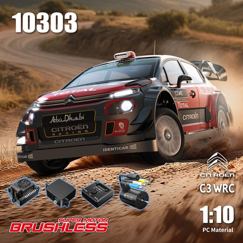 MJX Hyper Go 10303 Citroen C3 WRC 1/10 Brushless RC Rally Car – 3S Power, Metal Chassis, Gyro, Licensed Citroen Model