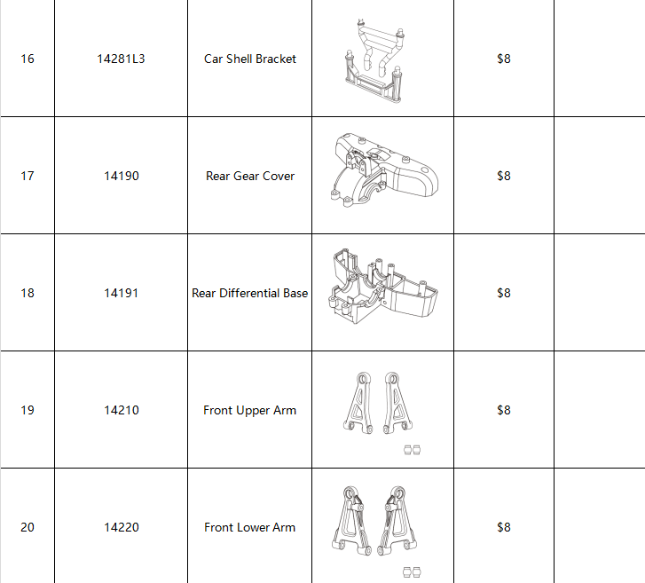 MJX Hyper Go 14303 All Backup Parts &Accessories