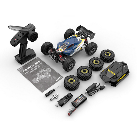 MJX Hyper Go 16213 1/16 Brushless 4WD RC Buggy, 42KM/H RTR Off-Road Car with Dual Body Shells