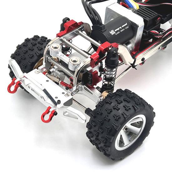 MJX Hyper Go H12Y / H12Y+ CNC Aluminum Front Bumper – Heavy-Duty Upgrade Kit (Red, Black, Silver)