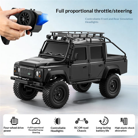 MNRC M111C 1/18 4WD RC Rock Crawler – Caminhão off-road RTR de 2,4 GHz com eixos de portal & Luzes LED