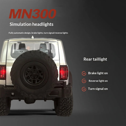 MNRC MN300 1/12 4WD RC Rock Crawler – RTR Off-Road Climbing Truck with 2-Speed & LED Lights