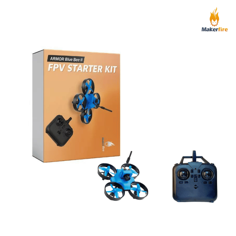 Makerfire Armor Blue Bee FPV Drone Kit - 2nd Gen 65mm Micro Racing Quadcopter with Upgraded Flight Control
