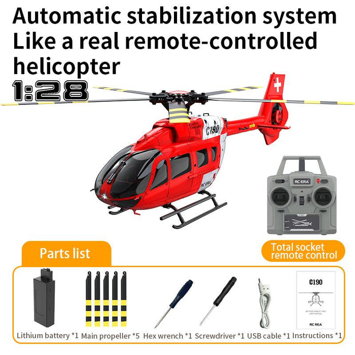 RC ERA C190 H145 1:28 Scaled 2.4G RC Helicopter 6CH 6-Axis Altitude Hold Optical Flow Positioning RTF Version - Makerfire
