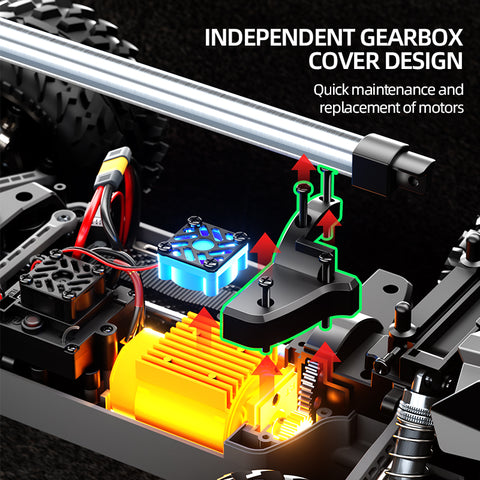 SCY 10101 1/10 Scale 4WD RC Monster Truck – 2,4 GHz-es, nagy sebességű, terepjáró RTR autó (csiszolt motor)