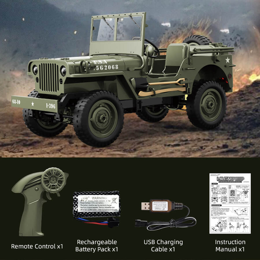 JJRC RC Car C8815 RTR Willys Military Jeep RC Truck — Makerfire