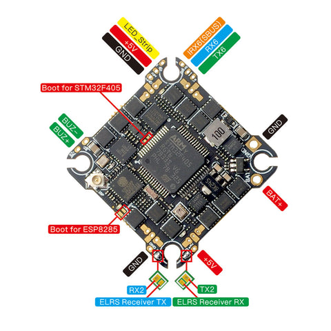 Super F405HD ELRS 3-in-1 AIO Flight Controller – Built-in UART 2.4G ELRS & 20A ESC for HD Whoops (25.5×25.5mm)