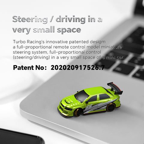 Turbo Racing C66 1/76 Mini RC Drift Car with Gyro – RTR Micro Remote Control Vehicle