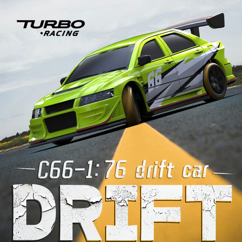 Turbo Racing C66 1/76 Mini RC Drift Car with Gyro – RTR Micro Remote Control Vehicle