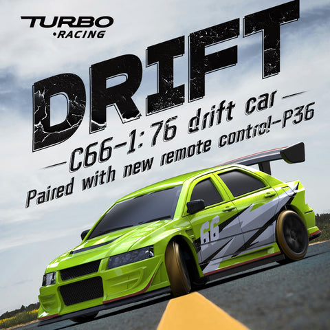 Turbo Racing C66 1/76 Mini RC Drift Car with Gyro – RTR Micro Remote Control Vehicle