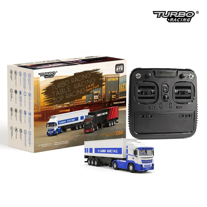 Turbo Racing 1:76 C50 Remote Control Semi Truck Trailer RC Truck - Makerfire