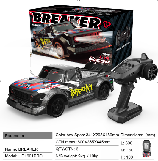 New UDIRC UD1601 Pro/Basic 40km/H-30km/H i azhurnuar RTR 1/16 2.4G 4WD RC CAR Automjete LED Dritë