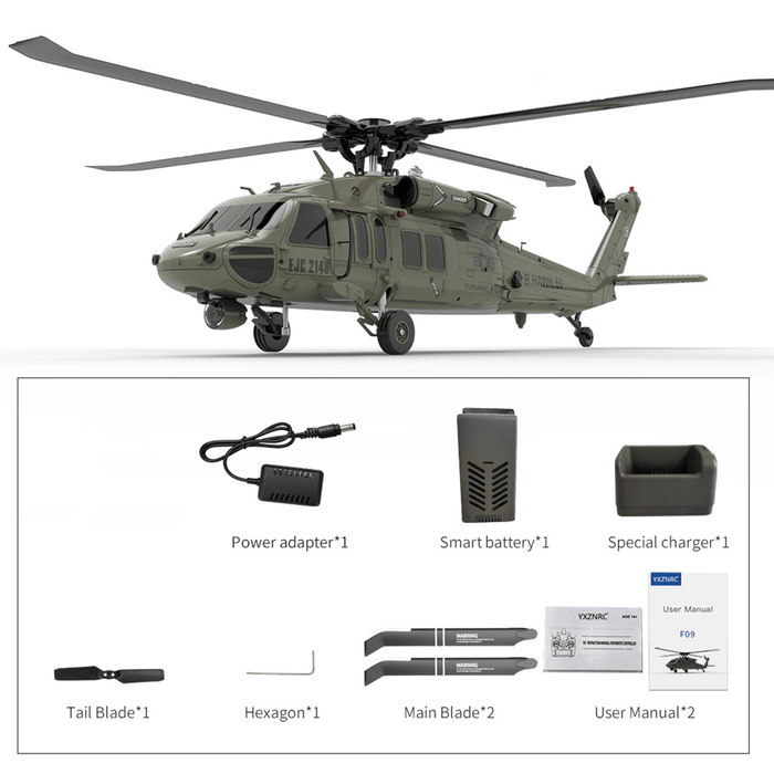 Yuxiang F09 Black Hawk UH60 RC Helicopter 1 47 Scale 2.4Ghz 6CH 6