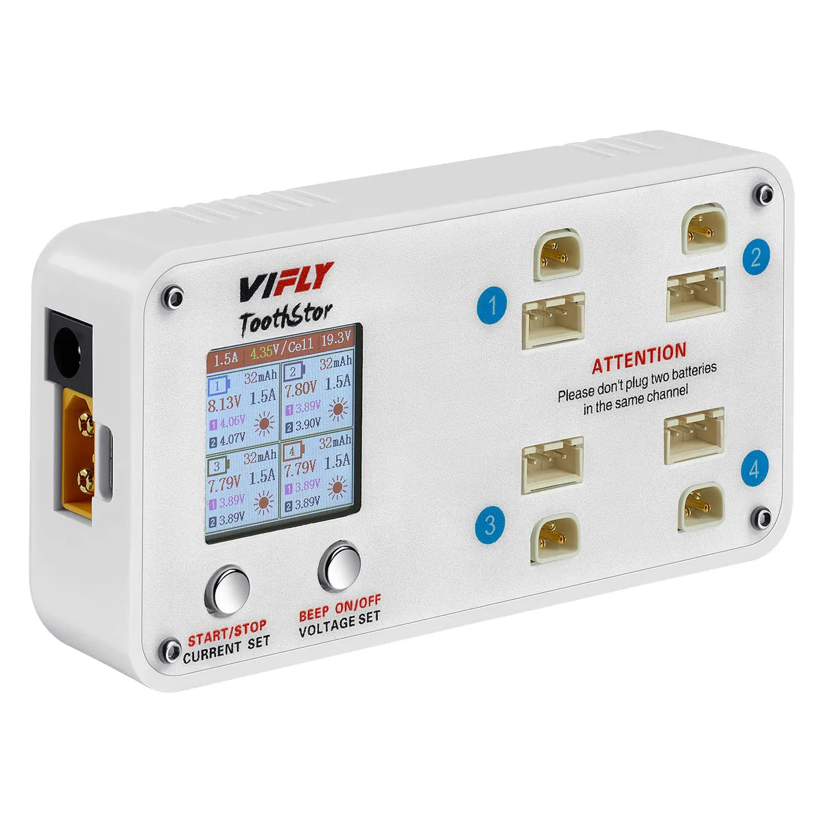 VIFLY ToothStor - 4 Port 2S Balance Charger with Storage Mode - Makerfire