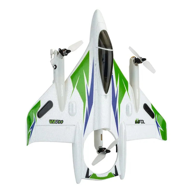 Yuxiang W500 VTOL 450mm Wingspan EPO Brushless 2.4G 6CH 6-axis Gyro Aerobatic RC Plane RTF 3D6G Mode Aircraft (V2) - Makerfire