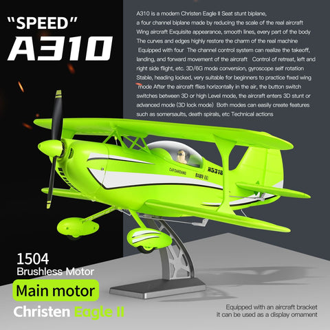 Avión RC WLTOYS A310 EPP - Avión acrobático para exteriores de 2,4 GHz con función antipérdida & Alarma de batería baja