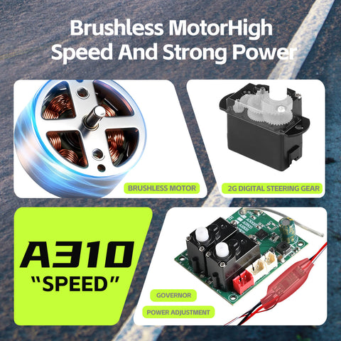 Avión RC WLTOYS A310 EPP - Avión acrobático para exteriores de 2,4 GHz con función antipérdida & Alarma de batería baja