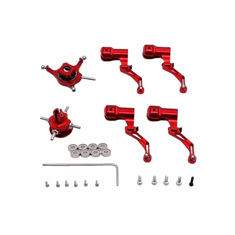 WLTOYS K124/K170 Μέρη ελικόπτερο - Μεταλλική αναβάθμιση Swashplate, κεφαλή ρότορα, λαβές λεπίδας