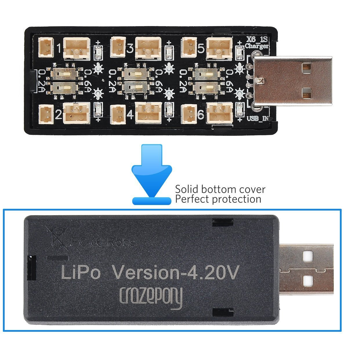crazypony-6-channel-1s-lipo-usb-charger-for-tiny-whoop-blade-inductrix-micro-jst-connectors-features_2