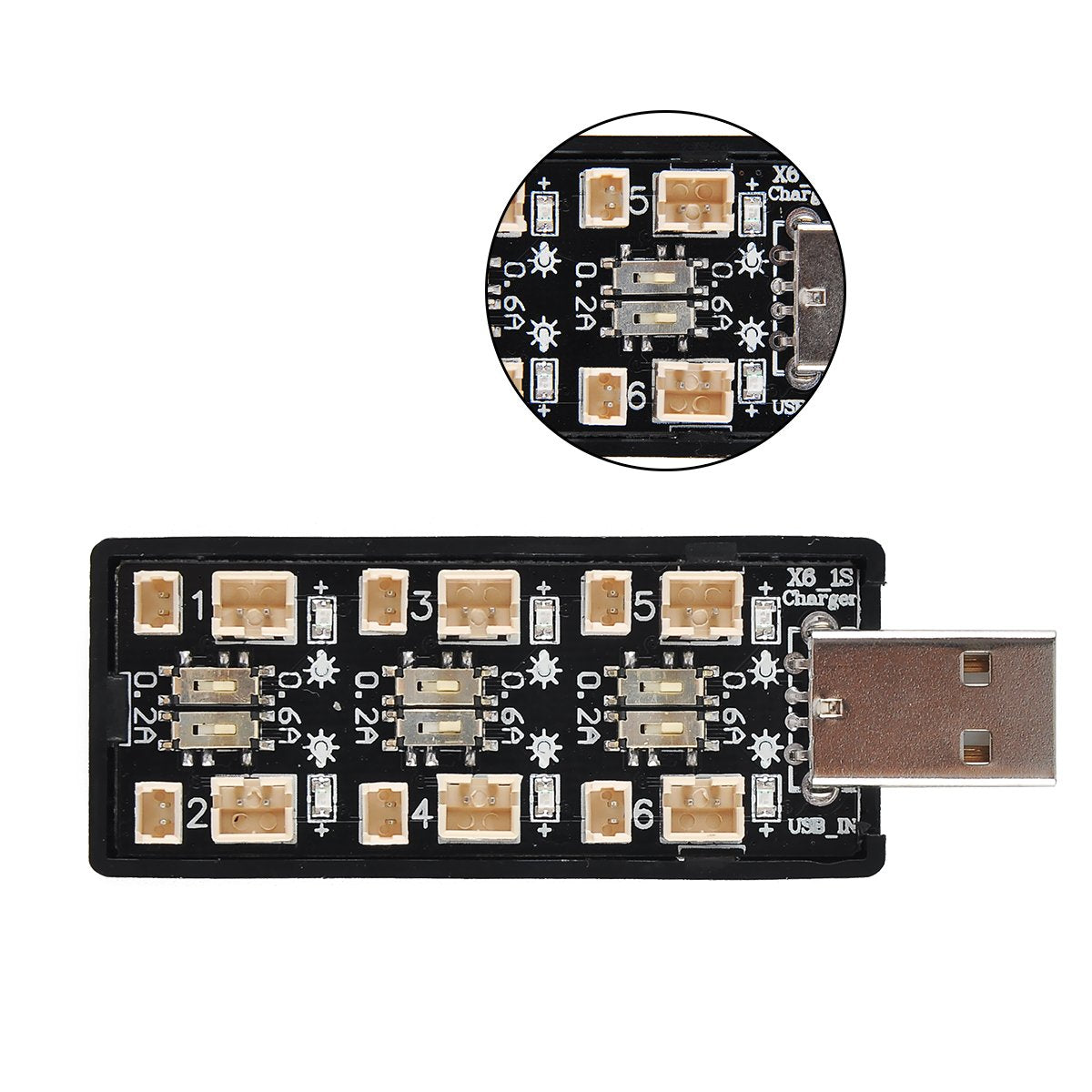 Spektrum S63 Micro 6-port DC/USB 1S LiPo Charger e-Flite Spektrum S63 Micro 6-port DC/USB 1S LiPo Charger e-Flite