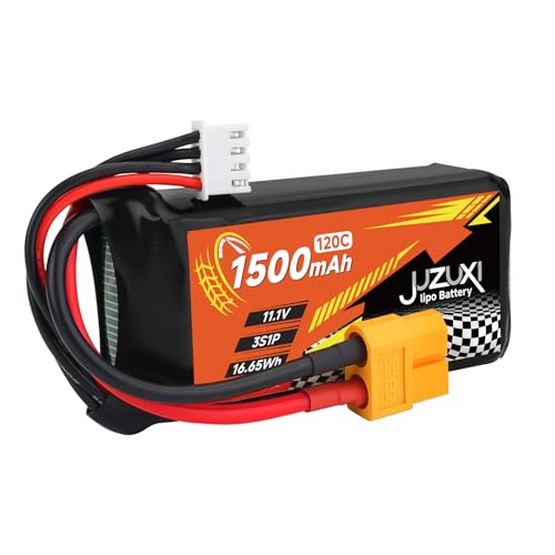 2Pcs 11.1V Lipo Battery 1500mAh 3S 120C Rechargeable Lithium Polymer Battery with XH & XT60 Connector Compatible with FPV Racing Drone RC Car RC Boat Quadcopter Helicopter Airplane RC Models