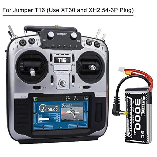 Crazepony 3000mAh 2S LiPo Battery Fatshark FPV Goggles Battery 7.4V with XT30/DC5.5 Plug for D JI HD Digital Goggles Skyzone 03O Goggles Hobby