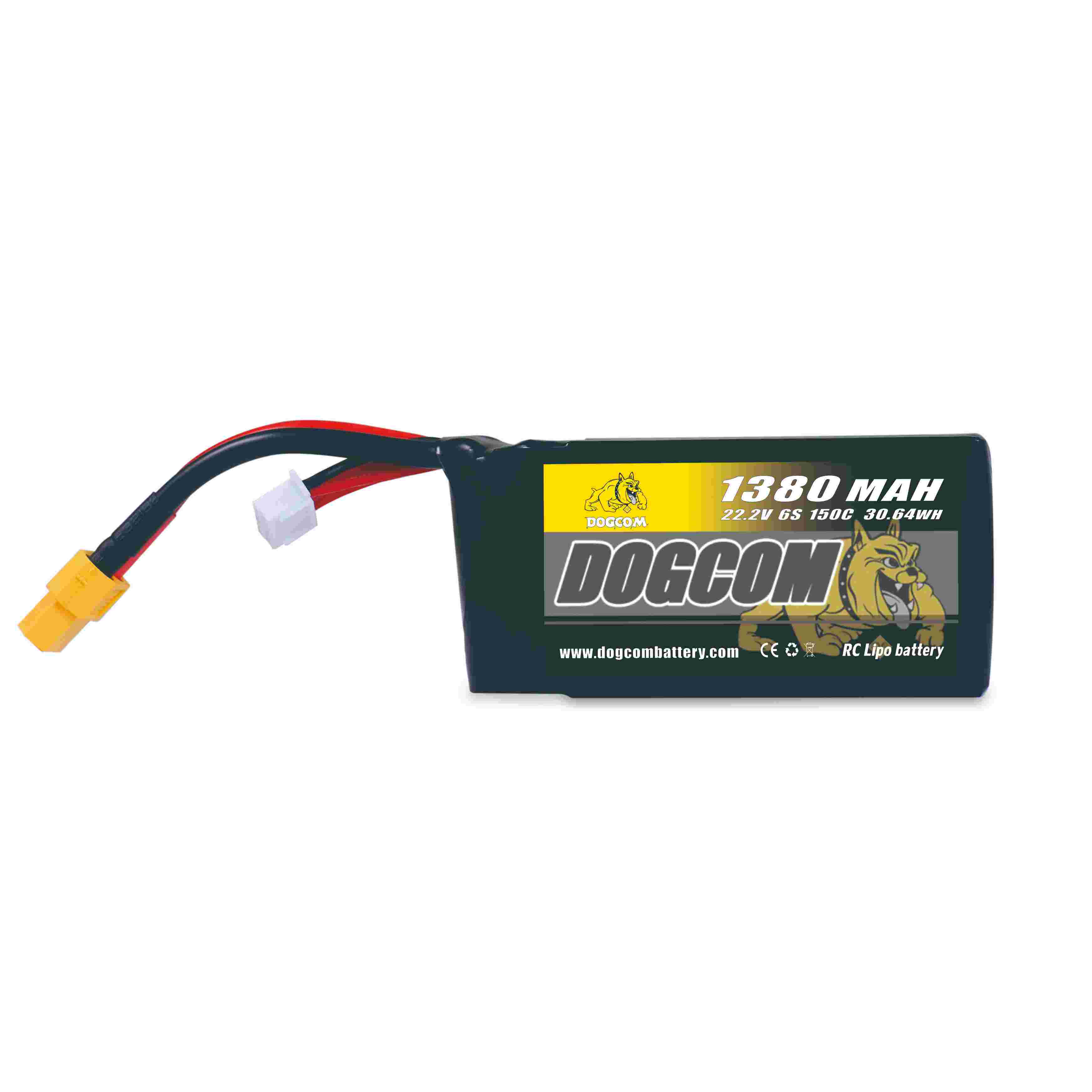 DOGCOM MCK Version 1380mAh 6S 22.2V 150C FPV LiPo Battery XT60 Plug