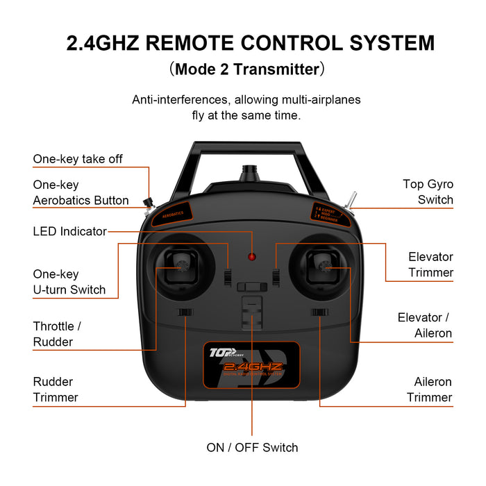 TOP RC HOBBY SF260 Mini Aeroplane 450MM 6-Axis Gyro One-Key Take-Off